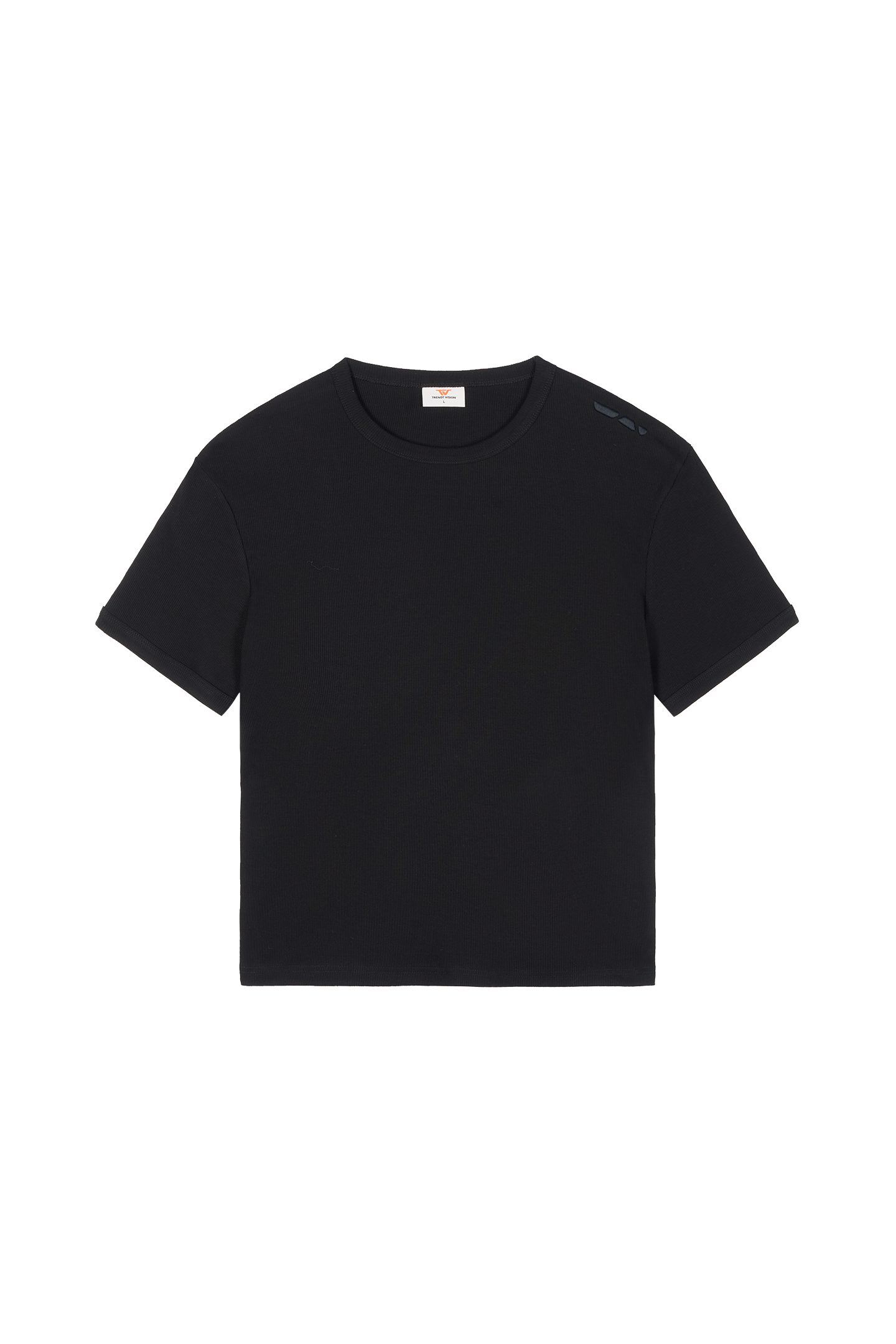 Ribbed Slim Tee Black