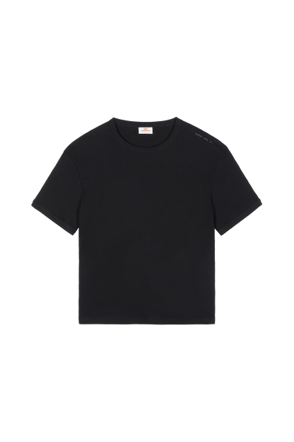 Ribbed Slim Tee Black
