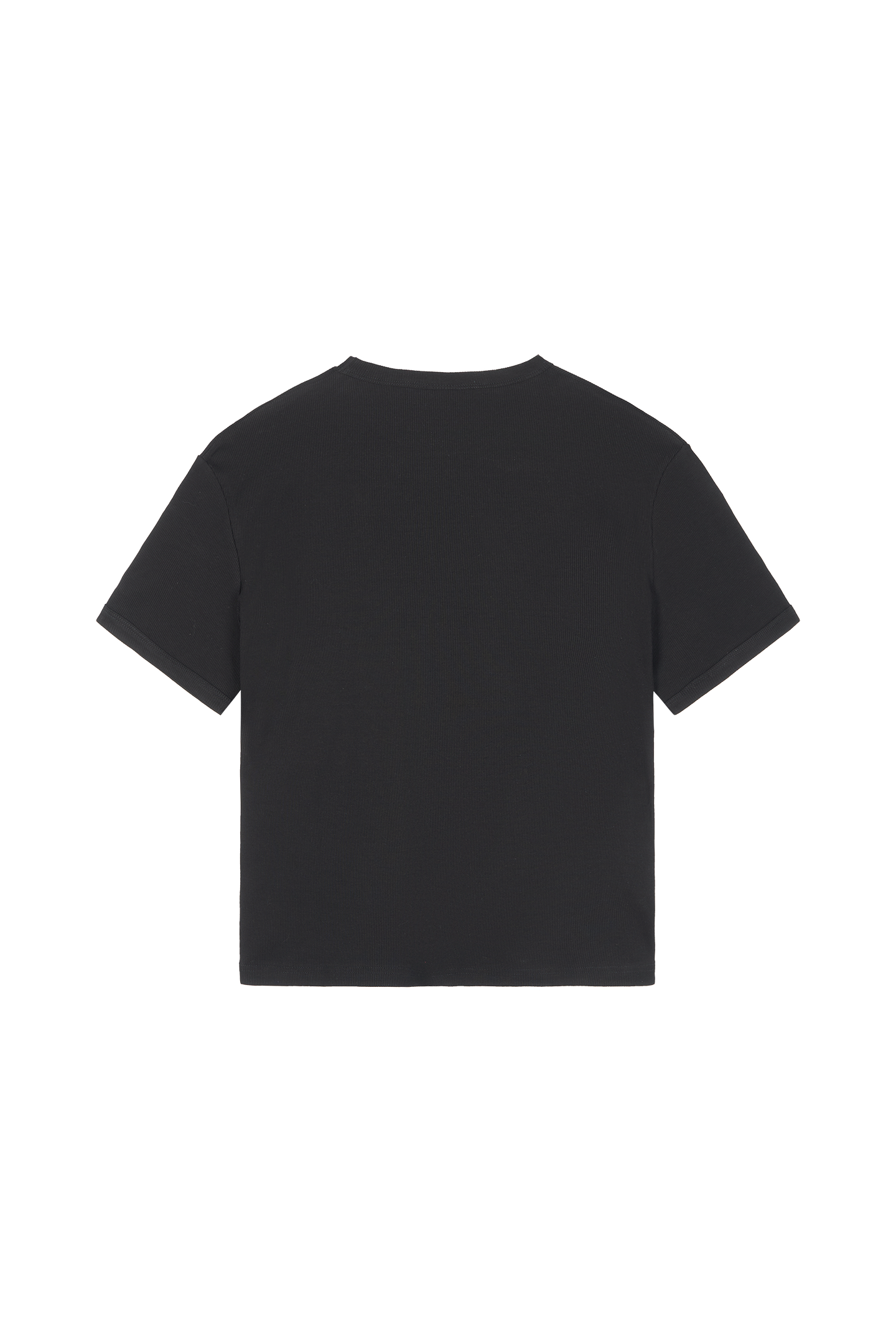 Ribbed Slim Tee Black