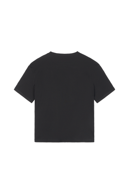 Ribbed Slim Tee Black