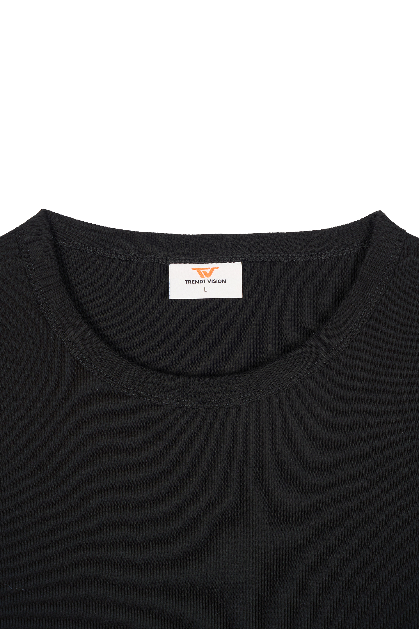 Ribbed Slim Tee Black