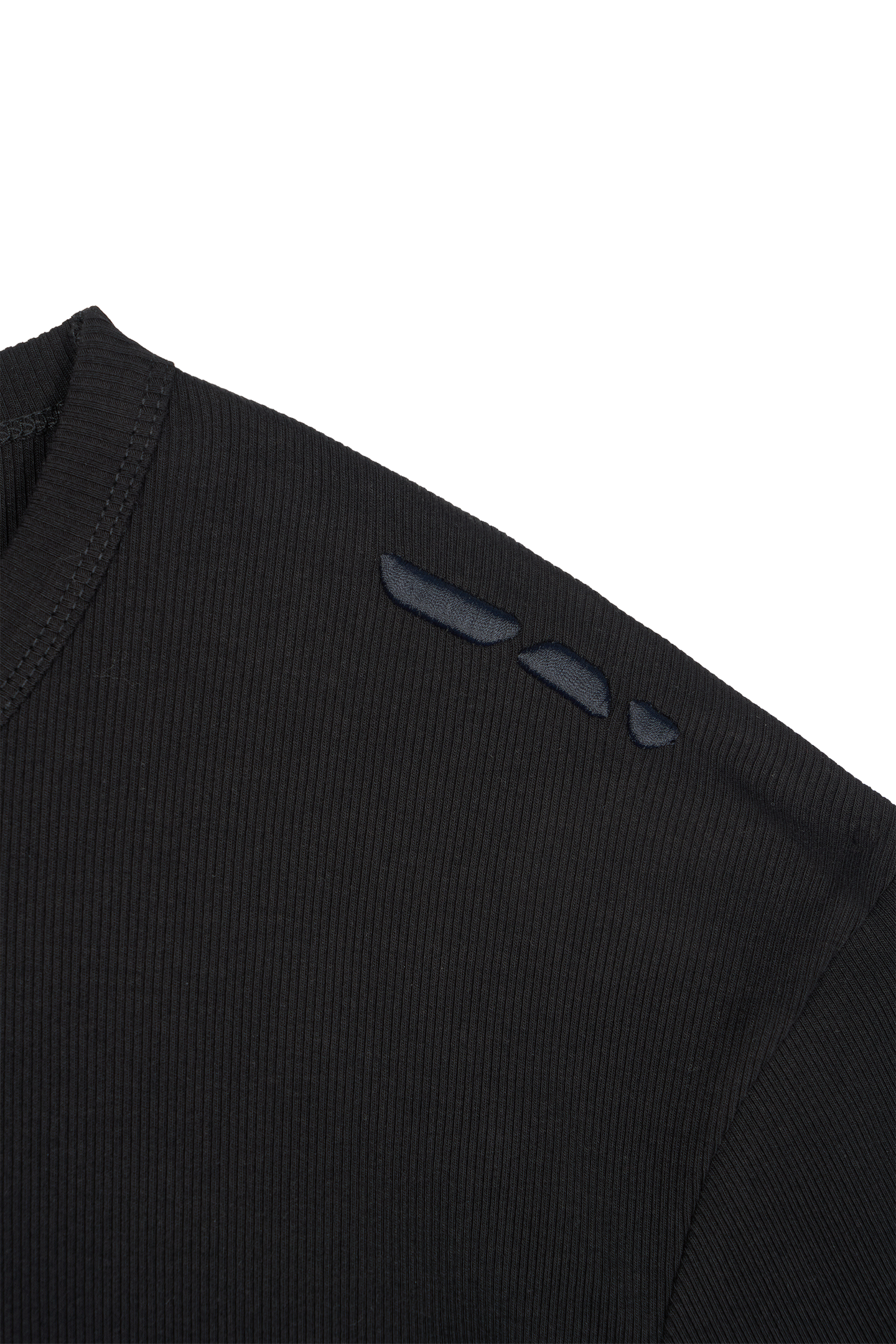 Ribbed Slim Tee Black