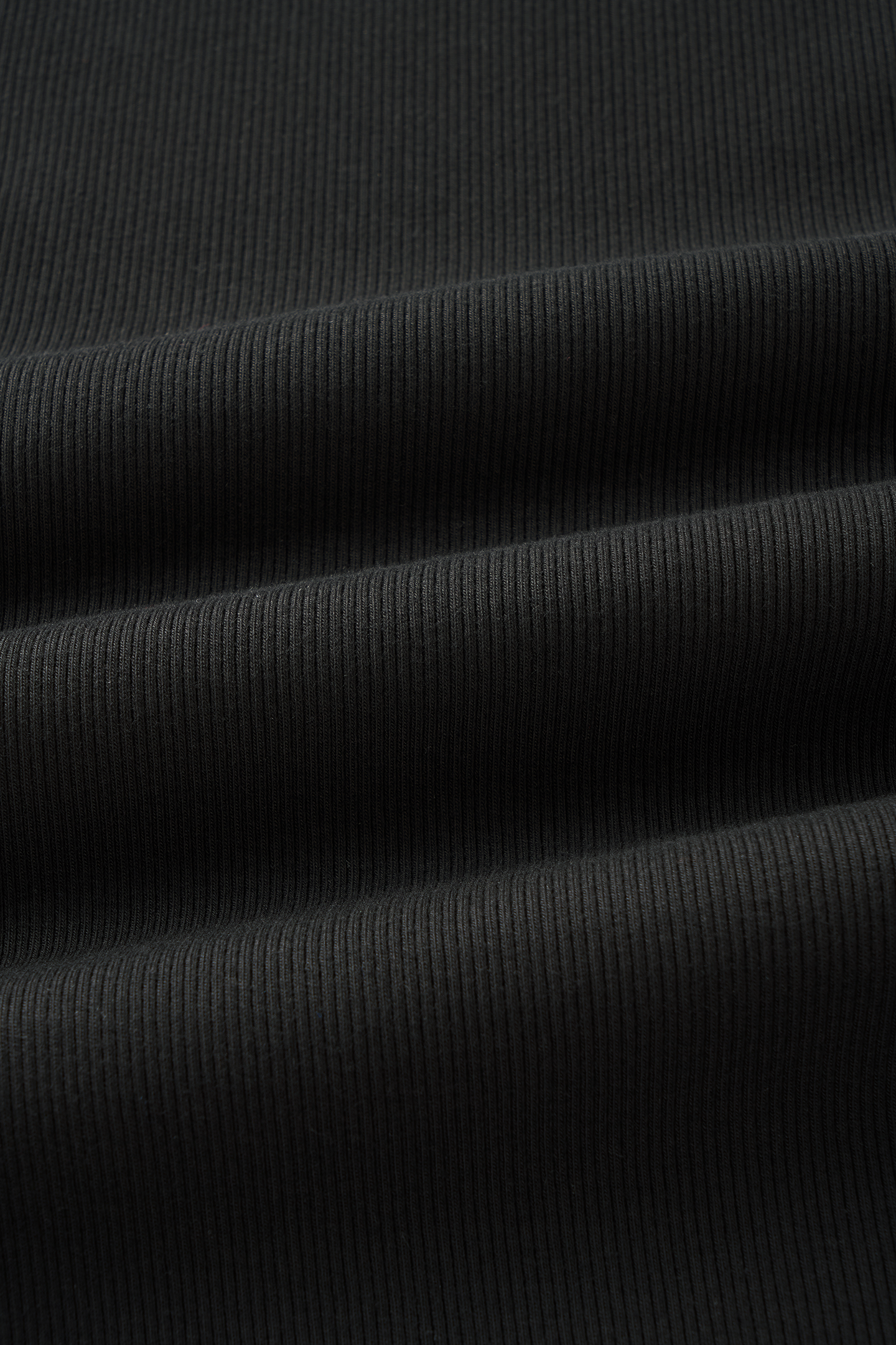 Ribbed Slim Tee Black