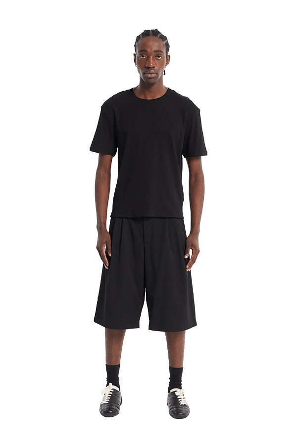 Ribbed Slim Tee Black