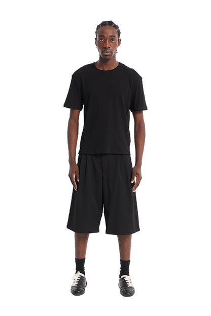Ribbed Slim Tee Black