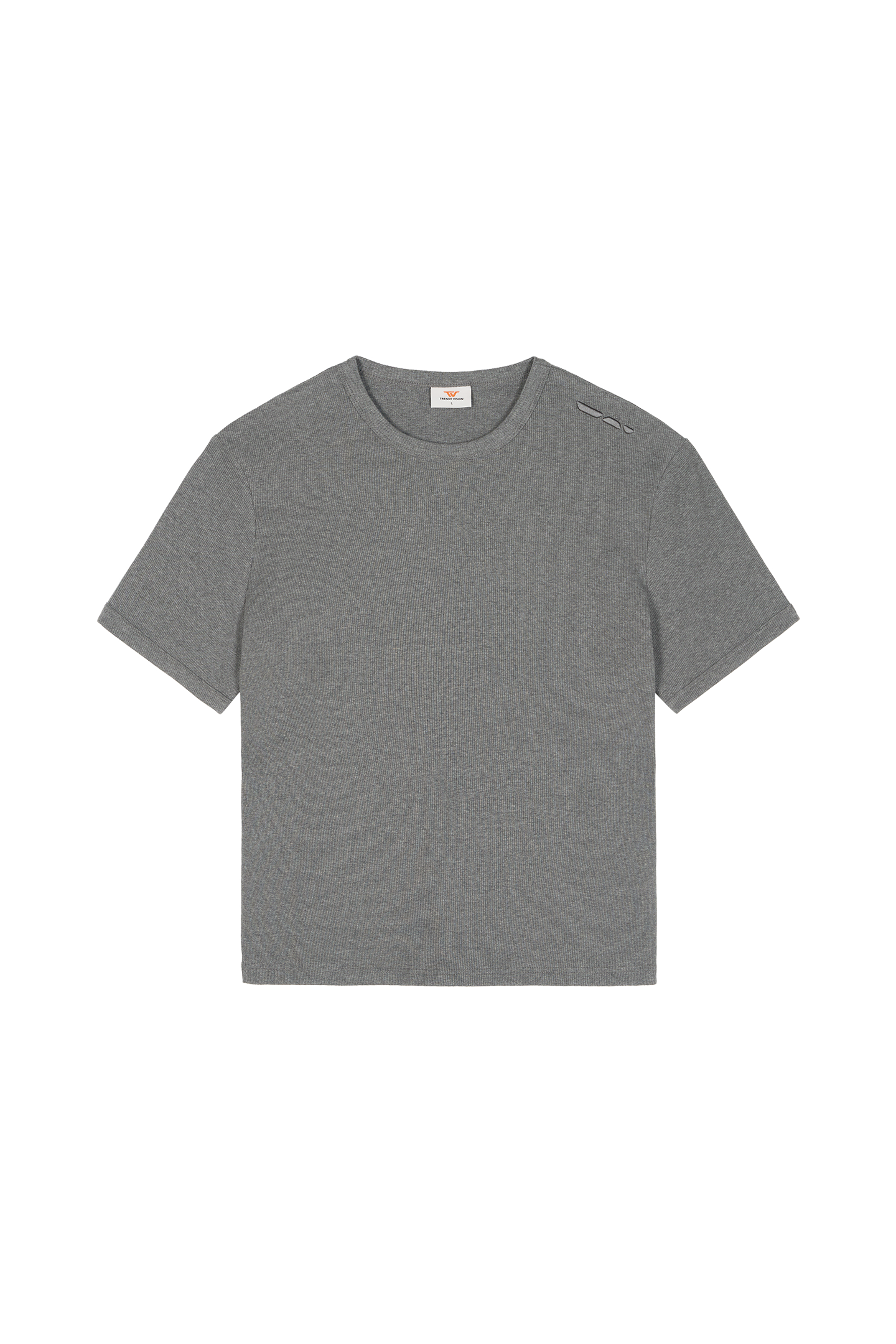 Ribbed Slim Tee Anthracite