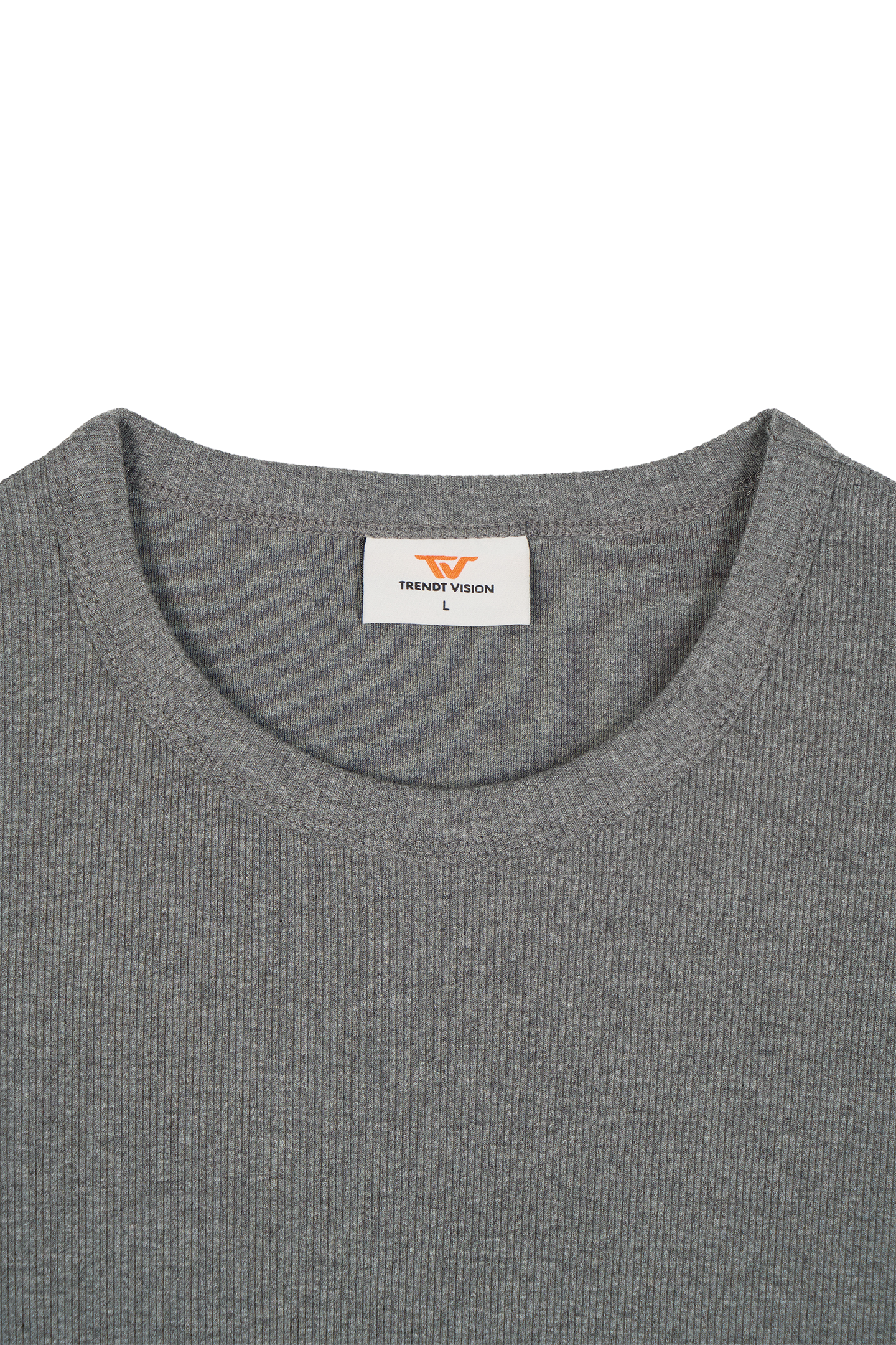 Ribbed Slim Tee Anthracite