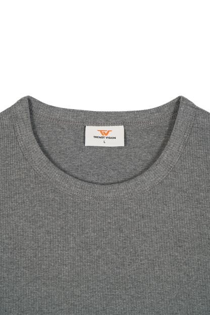 Ribbed Slim Tee Anthracite