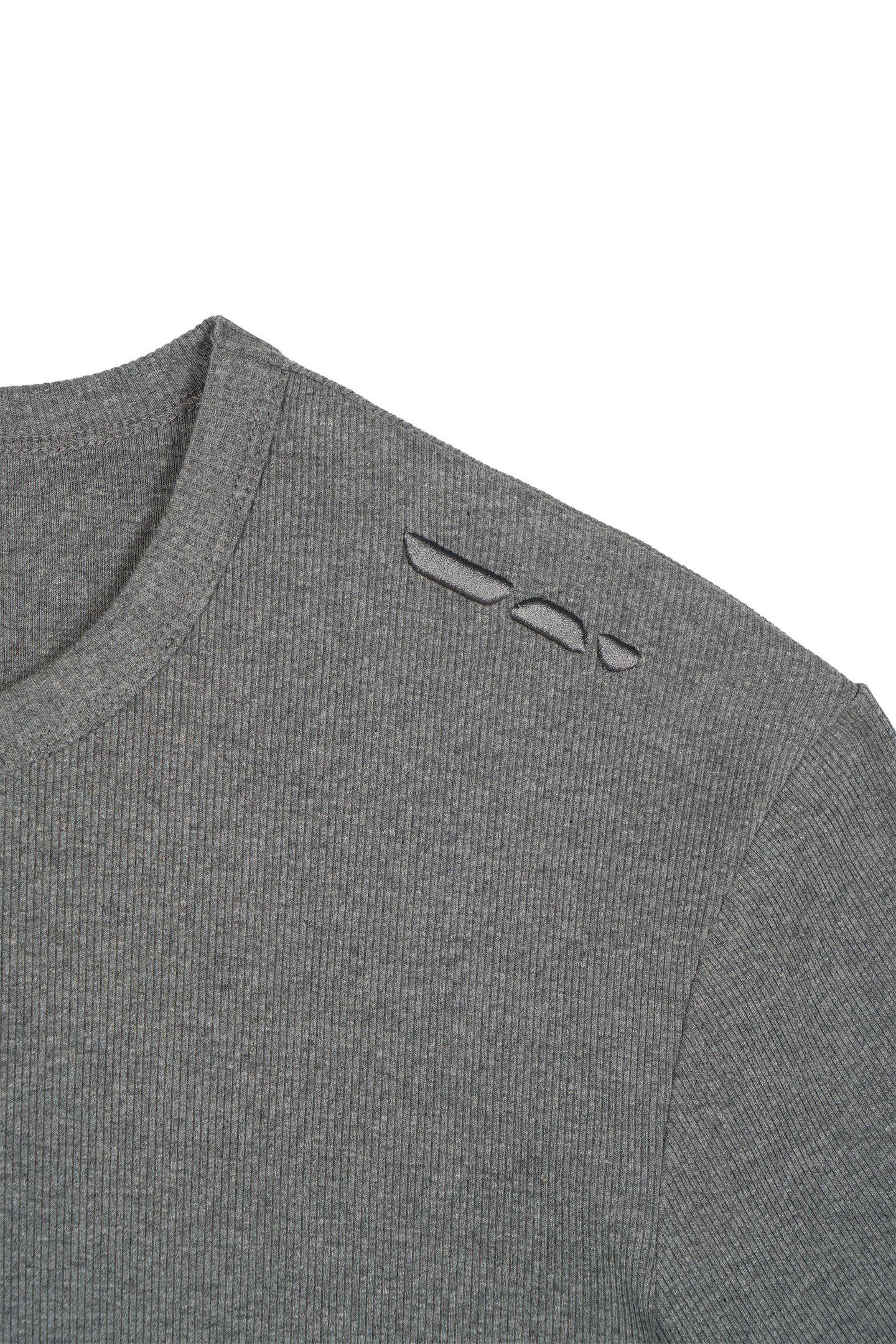 Ribbed Slim Tee Anthracite