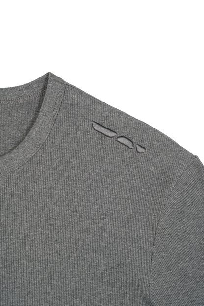 Ribbed Slim Tee Anthracite