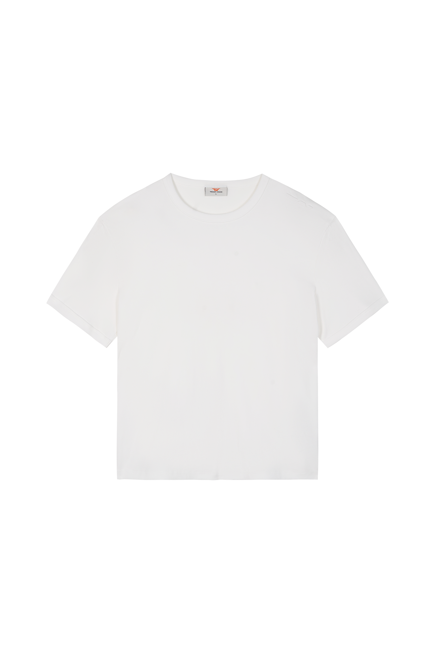 Ribbed Slim Tee White