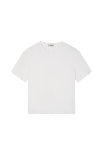 Ribbed Slim Tee White