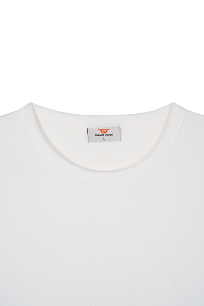 Ribbed Slim Tee White