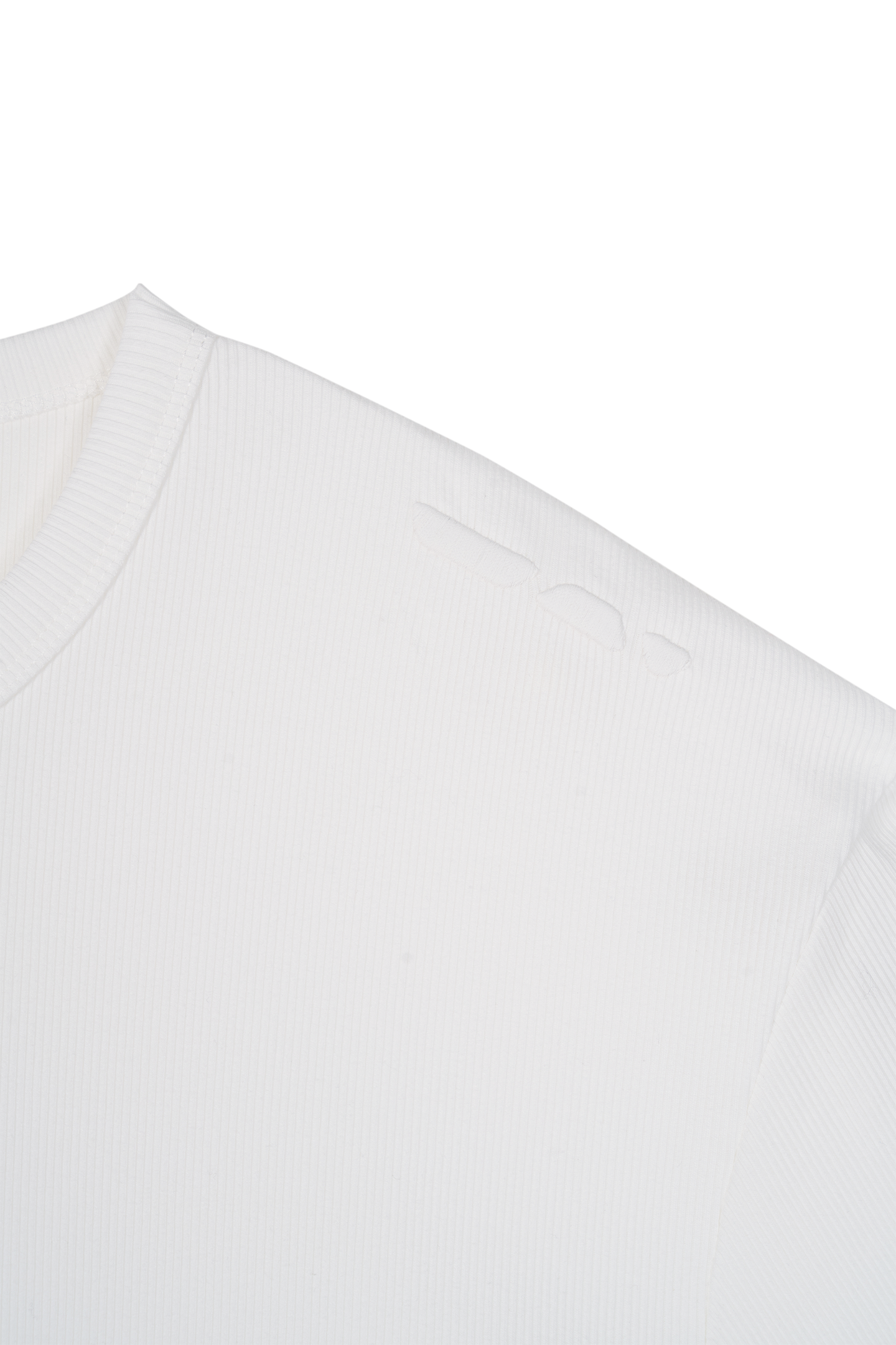 Ribbed Slim Tee White