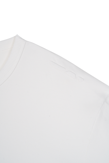 Ribbed Slim Tee White