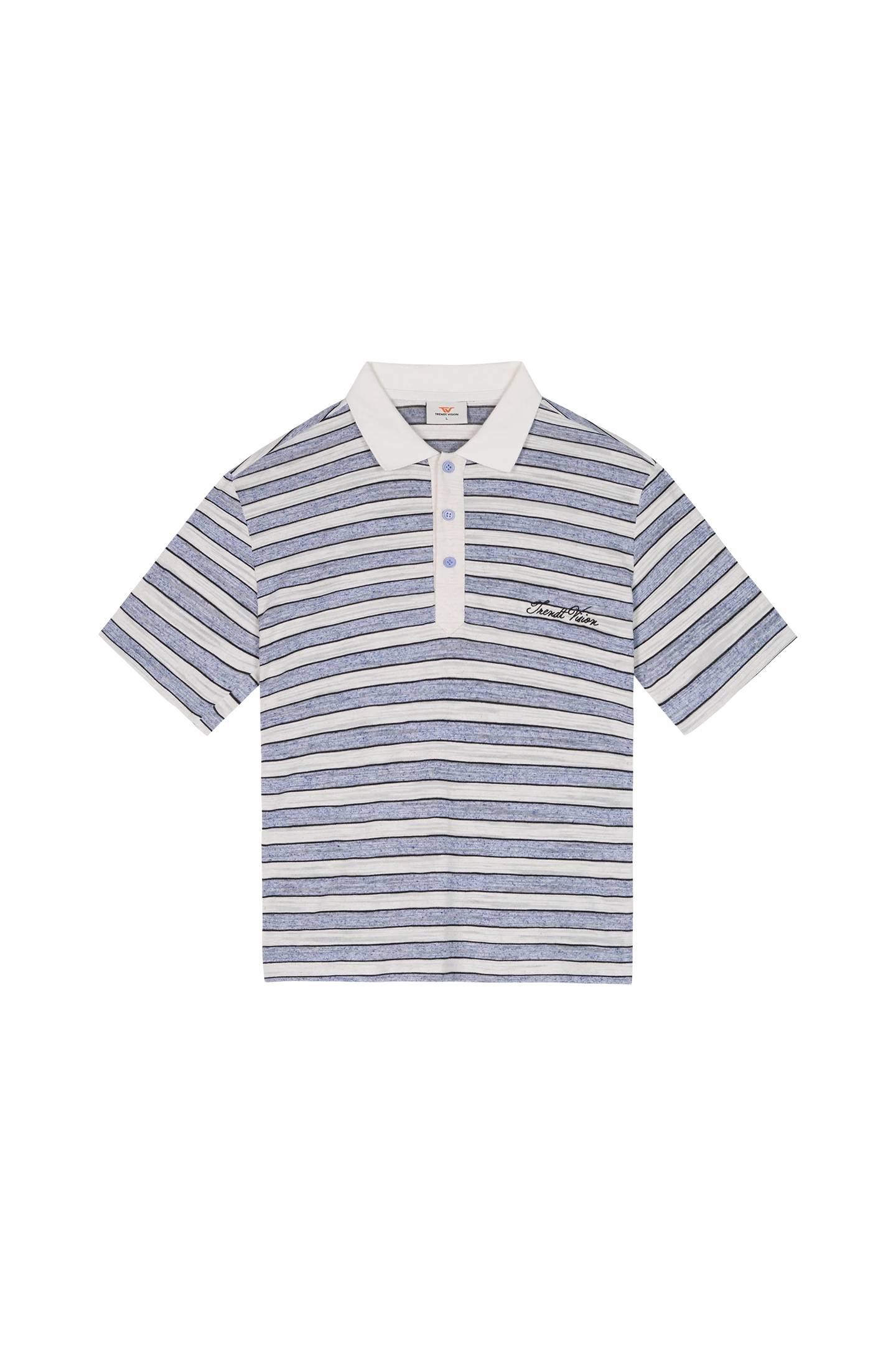 Striped Polo Shirt Light Blue