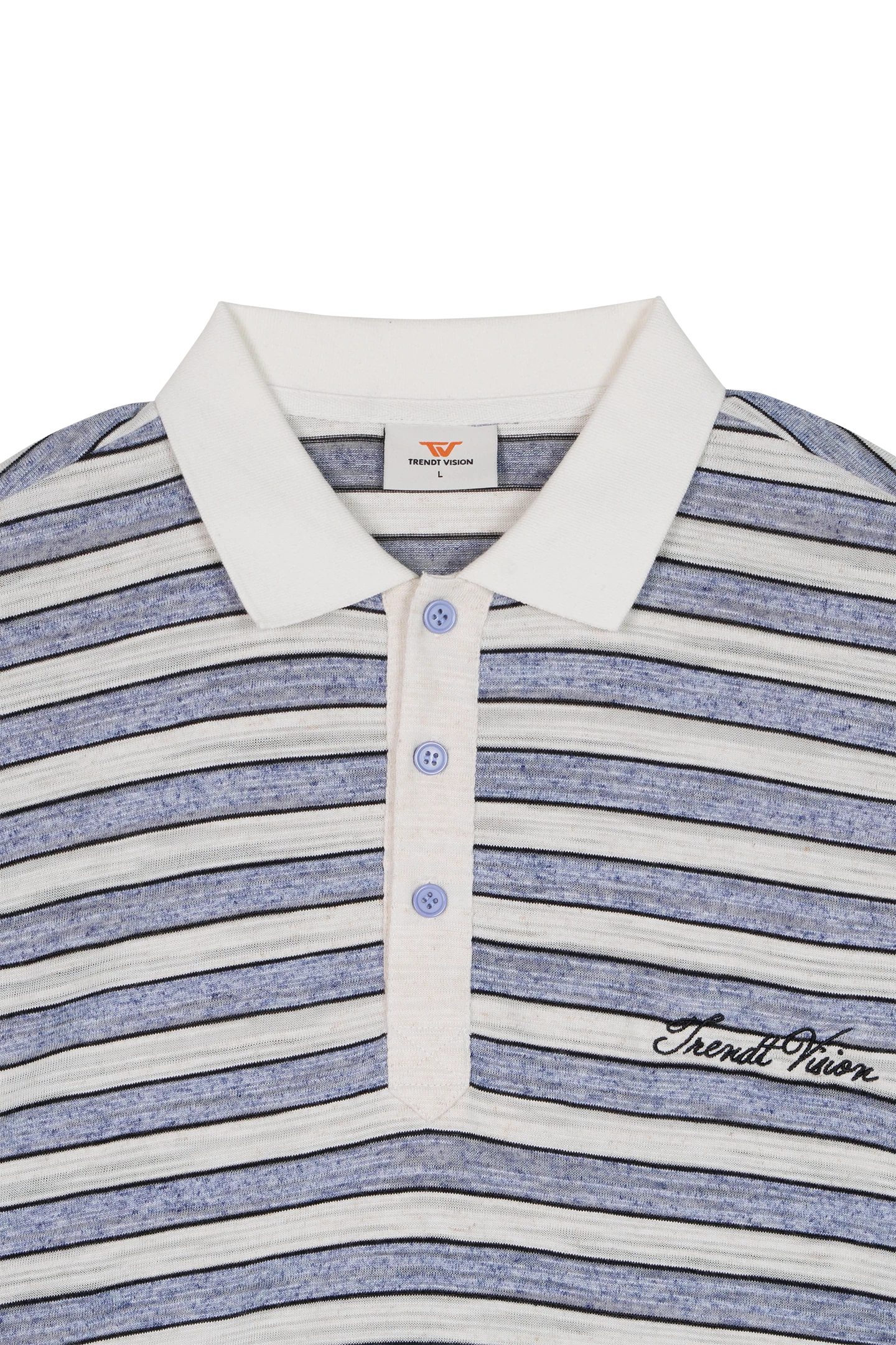 Striped Polo Shirt Light Blue