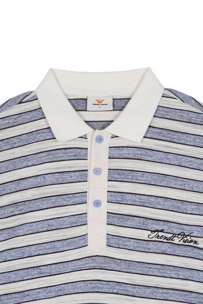 Striped Polo Shirt Light Blue