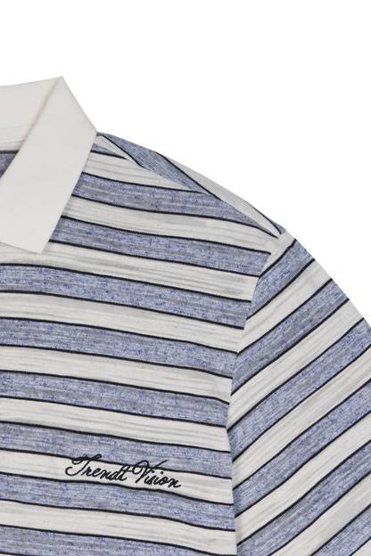 Striped Polo Shirt Light Blue
