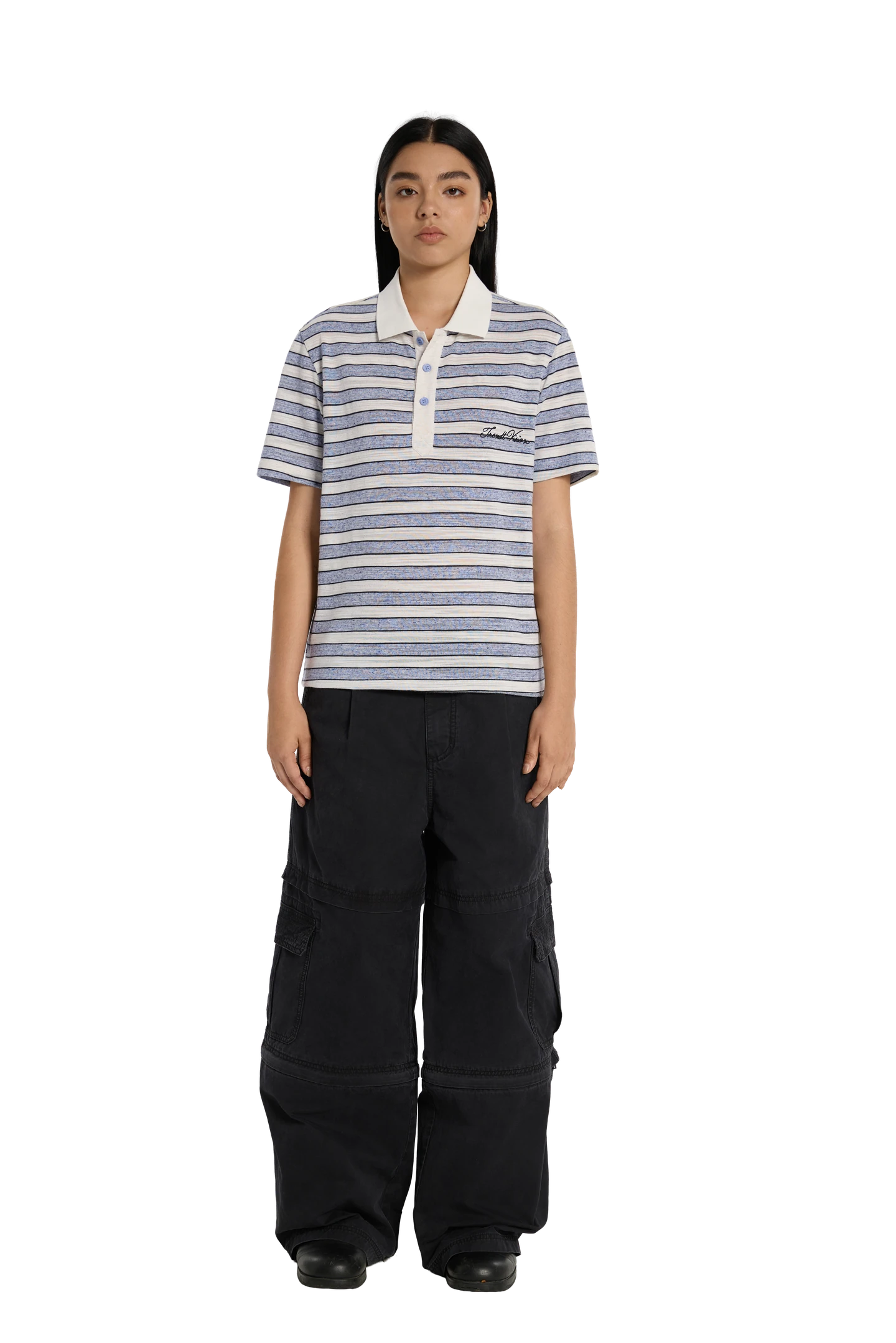 Striped Polo Shirt Light Blue