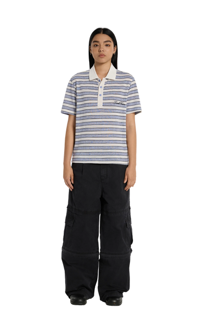 Striped Polo Shirt Light Blue