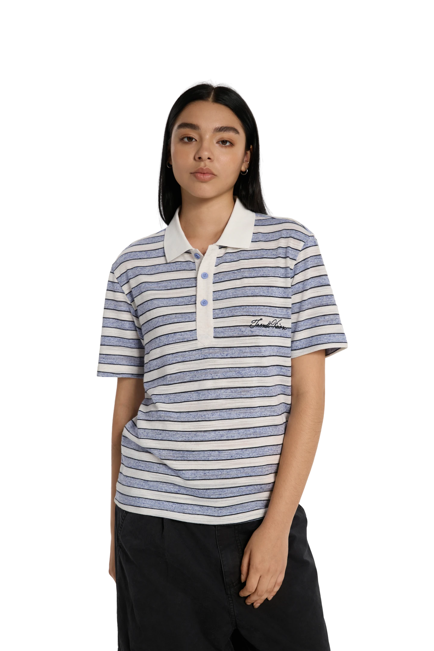 Striped Polo Shirt Light Blue
