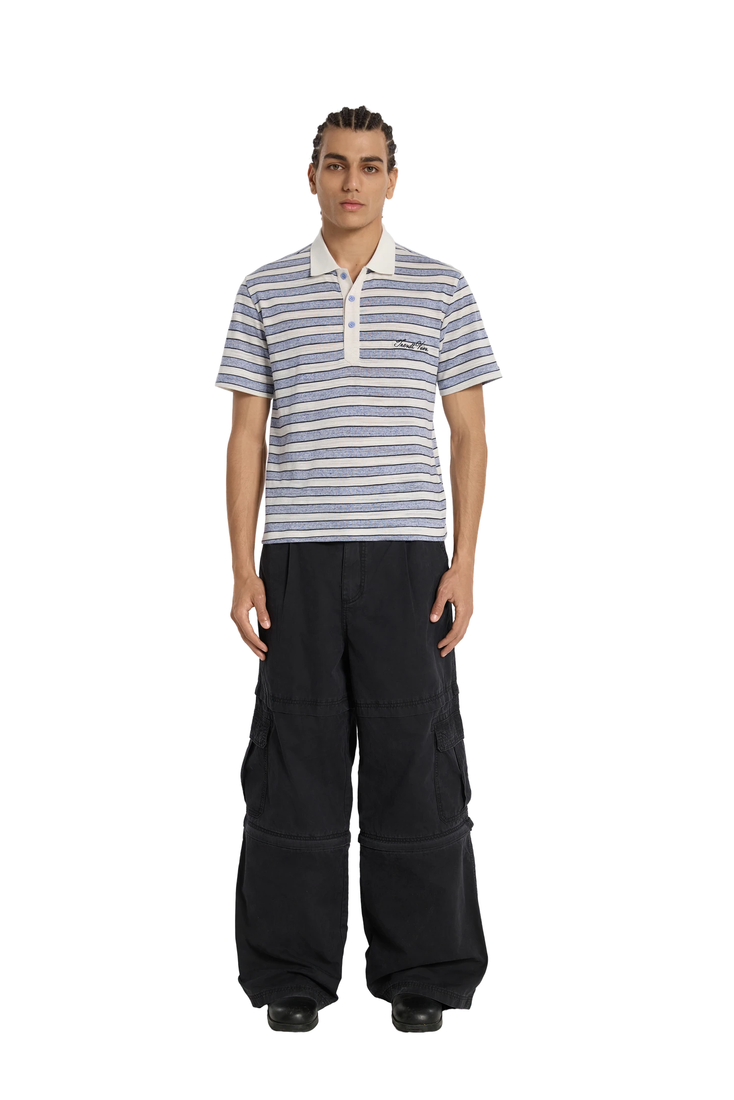 Striped Polo Shirt Light Blue