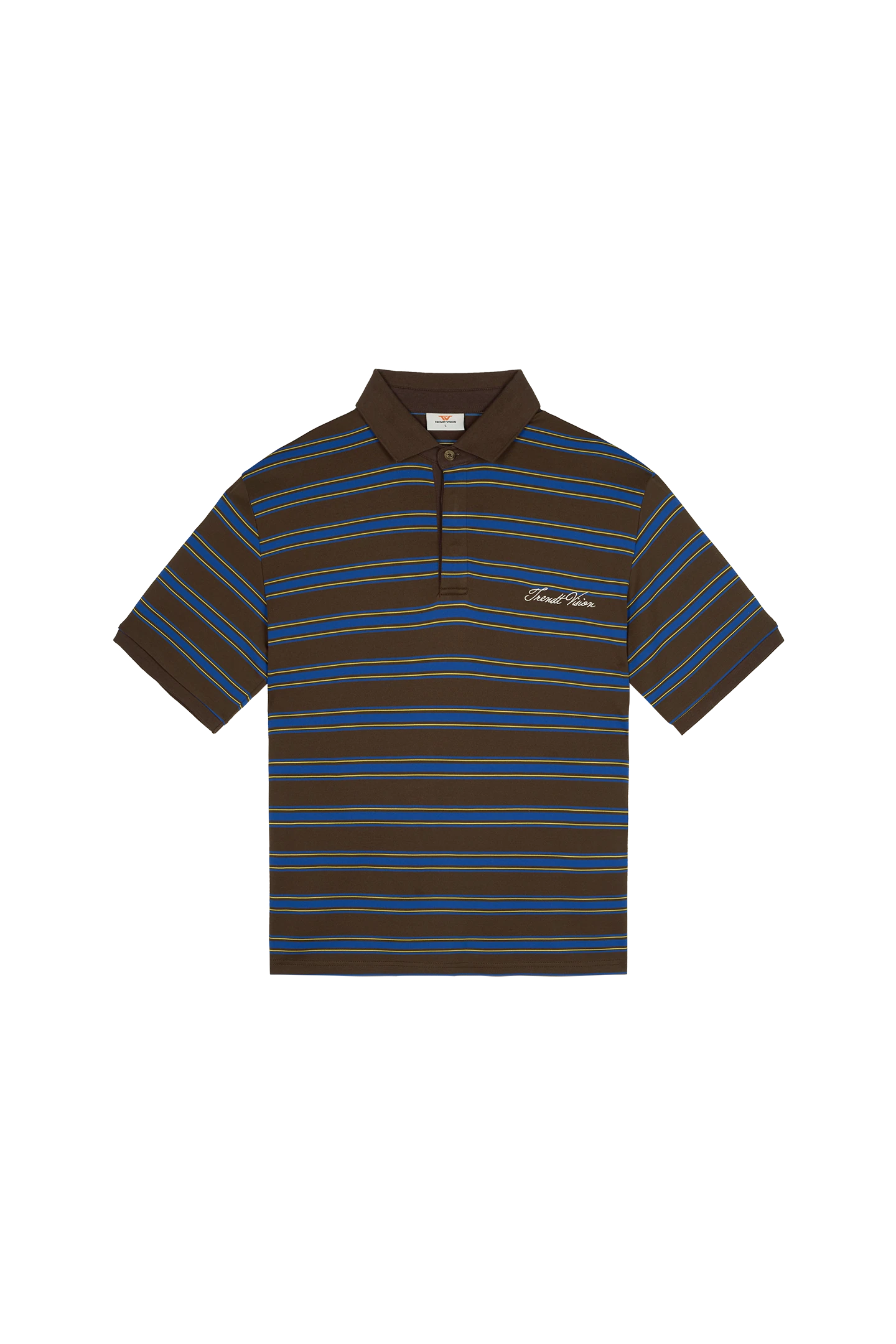 Striped Polo Shirt Mocha Blue