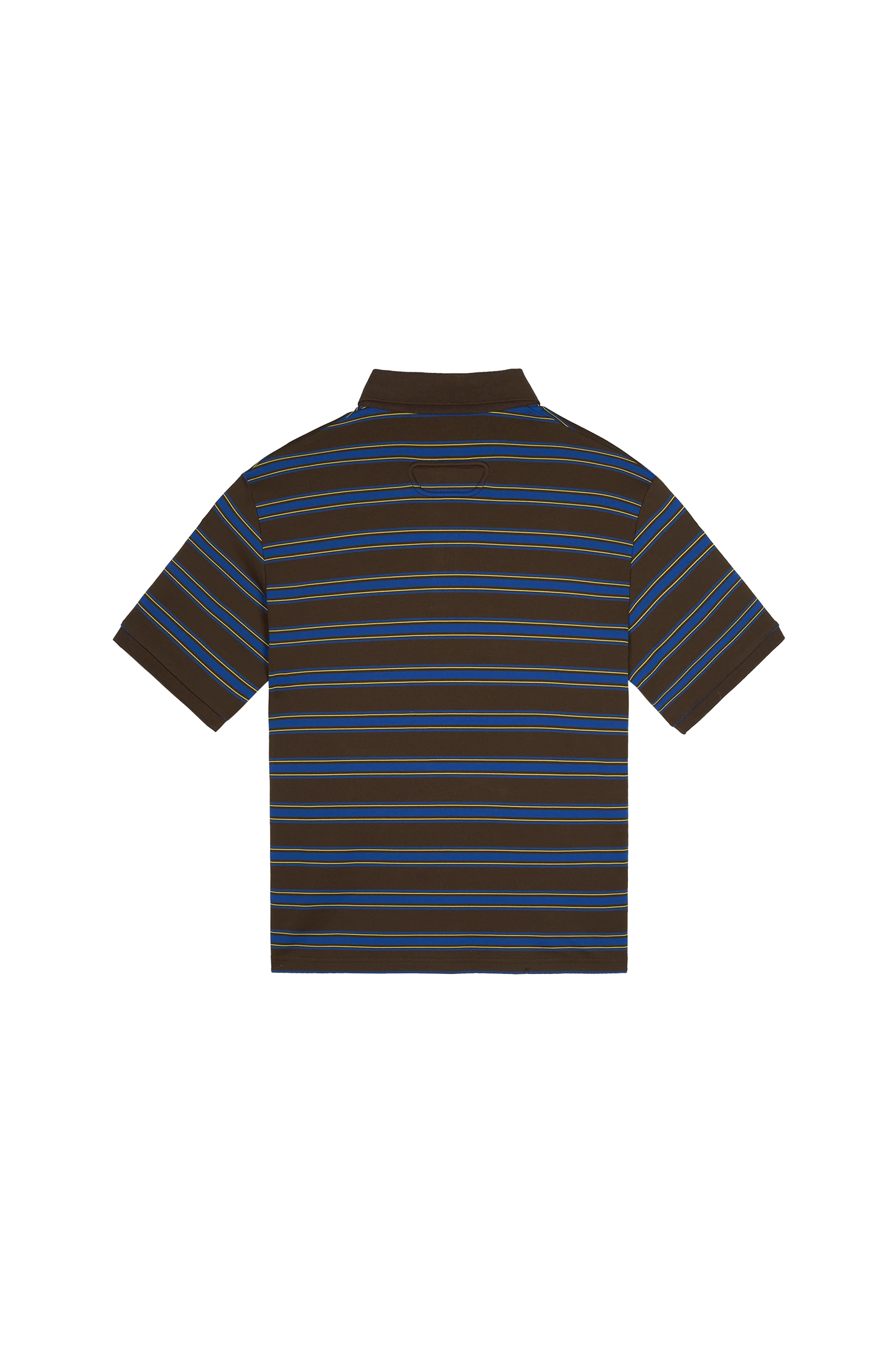 Striped Polo Shirt Mocha Blue