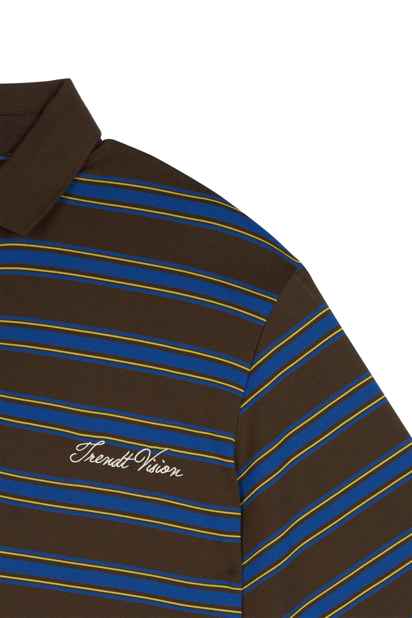 Striped Polo Shirt Mocha Blue