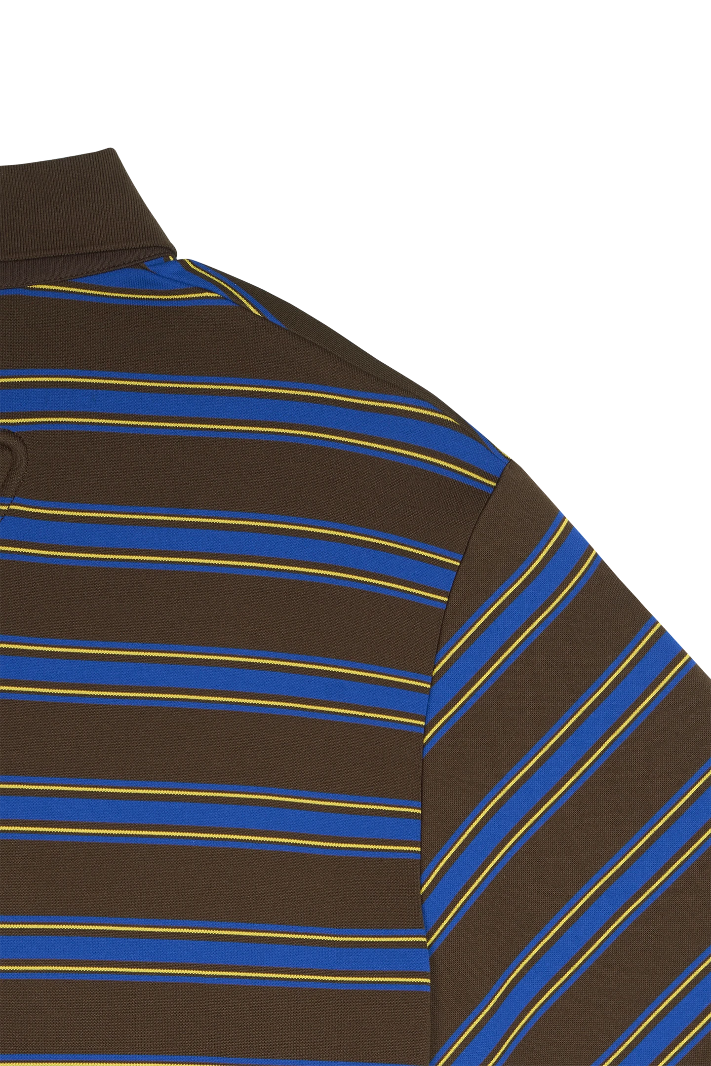 Striped Polo Shirt Mocha Blue