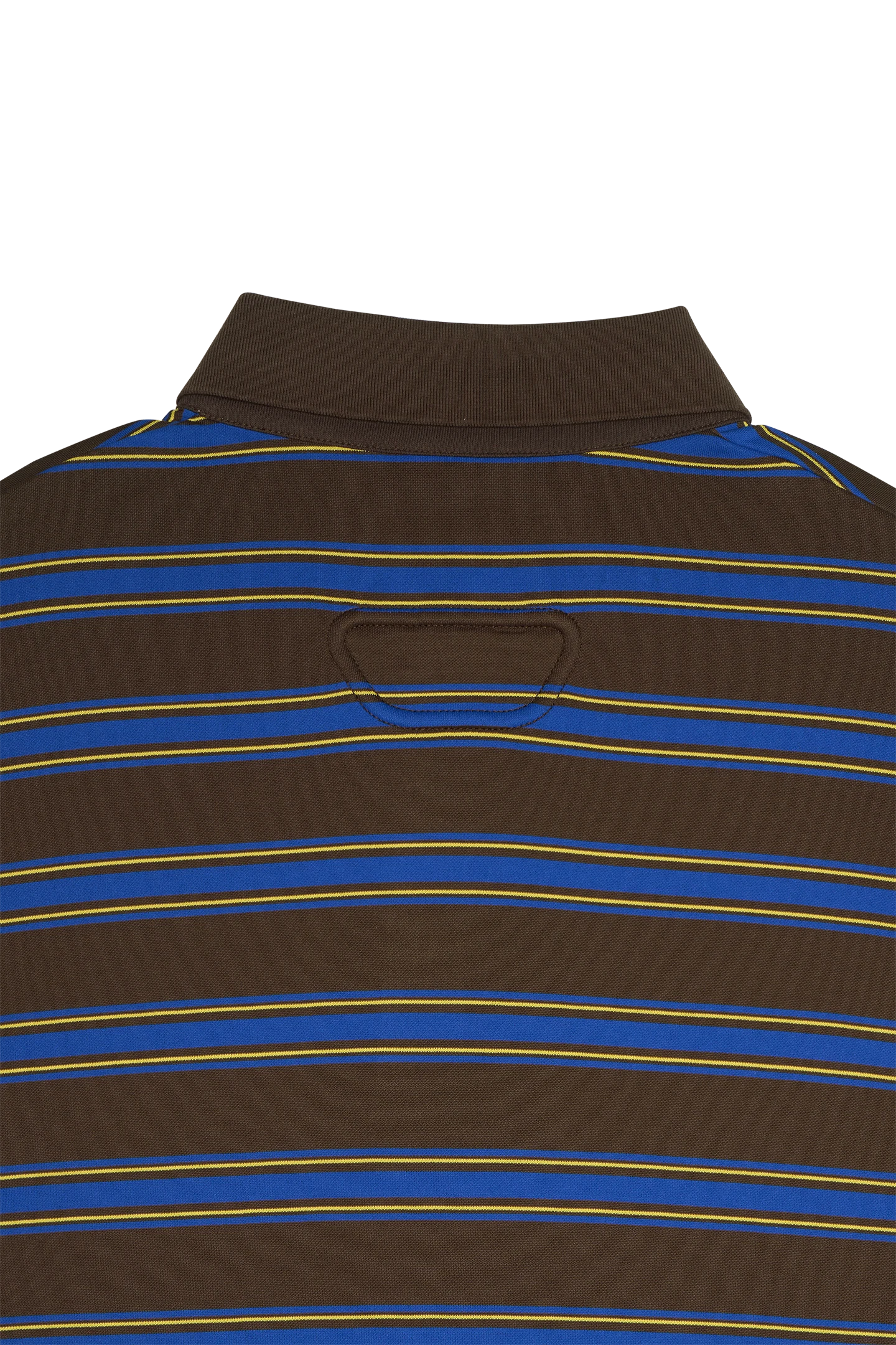 Striped Polo Shirt Mocha Blue