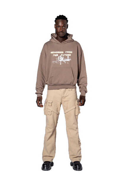 Brown Double Layered Hoodie