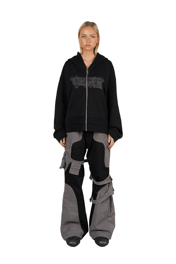 Black Mecha Zip-Hoodie