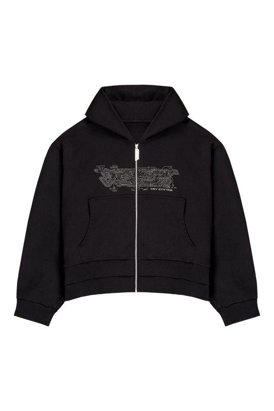 Black Mecha Zip-Hoodie